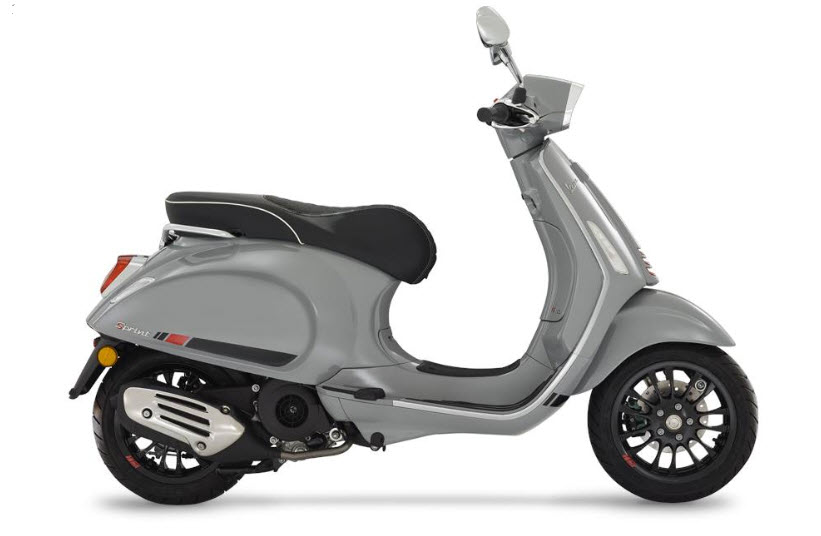 VESPA-SPRINT-SPORT-GRAY-GREY-SIDE-VIEW | San Diego Scooters | Vespa