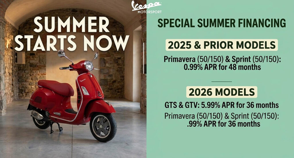 Celebrate Summer with flexible Vespa financing